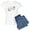With Blue Strpe Pant, variant on CafePress - Mimi Pajamas - Women's Short Sleeve Print T-Shirt and Pants Light Cotton Pajama Set
