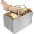 thumbnail image 6 of Firewood Log Carrier Tote Bag, HomeYoo Felt Foldable Firewood Holder Basket, Large Capacity Fireplace Wood Stove Accessories with Handle (Black), 6 of 13