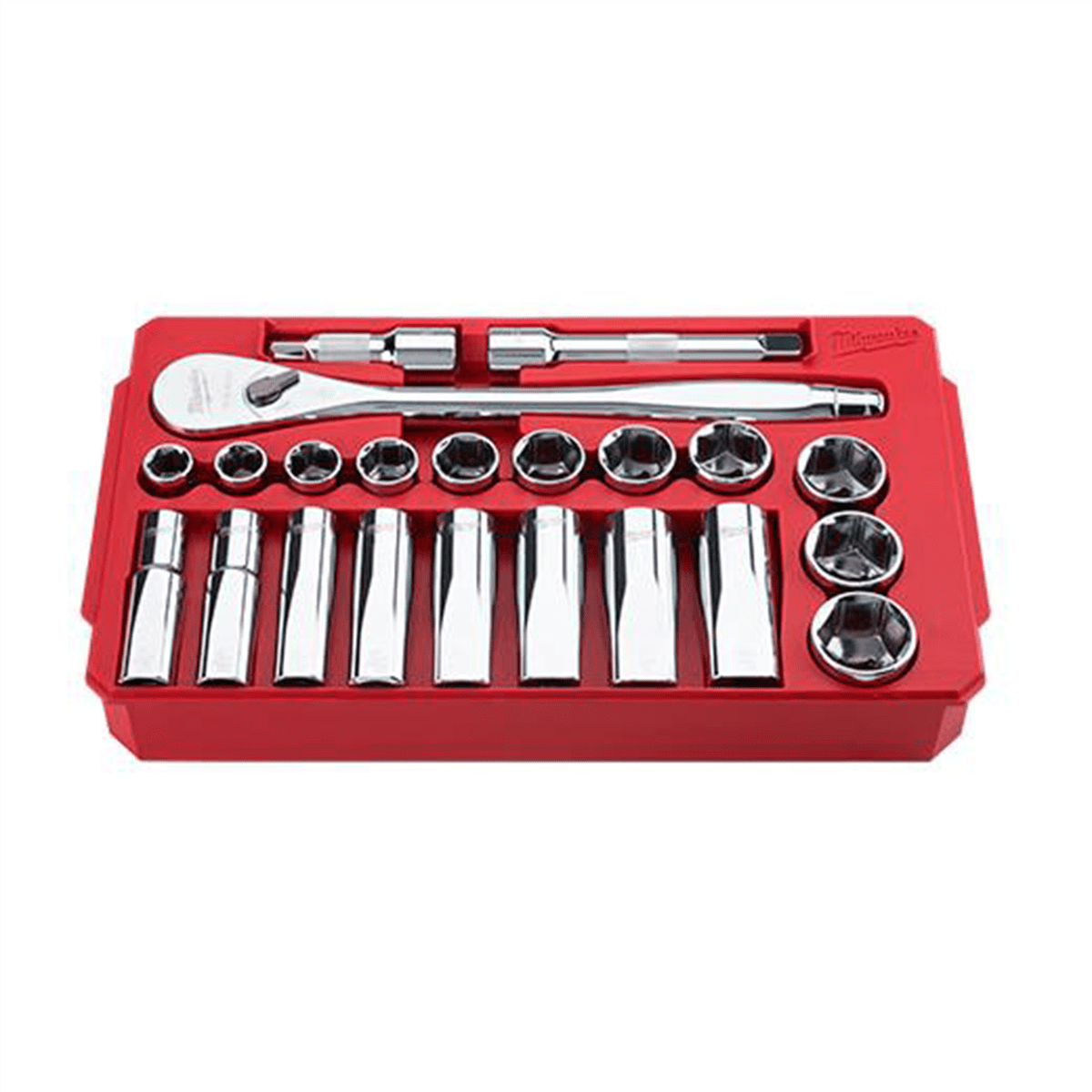 Milwaukee 48-22-9410 22-Piece SAE 1/2 in. Drive Ratchet and Socket Set