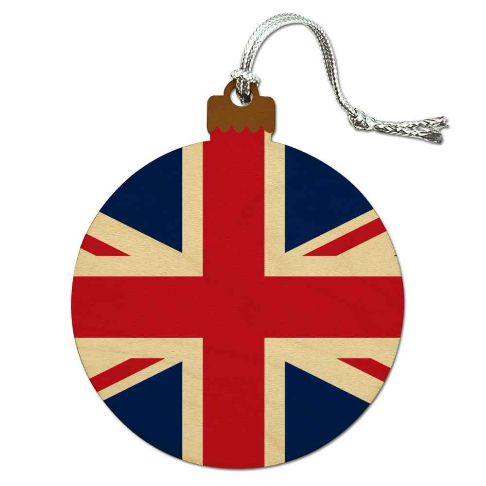 United Kingdom Great Britain Union Jack Country Flag Wood Christmas