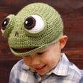 thumbnail image 3 of Lindo Sombrero De Rana Para Niños Gorro De Ganchillo De Punto Sombreros Invierno Otoño Animales De Dibujos Animados Gorra Halloween Cosplay Disfraz Prop Party Photo Props Sweethay AP006085-00, 3 of 6