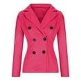 thumbnail image 3 of Herrnalise Womens Fashion Horn Button Fleece Thicken Coat with Hood Winter Warm Jacket Pink,XXXL, 3 of 5