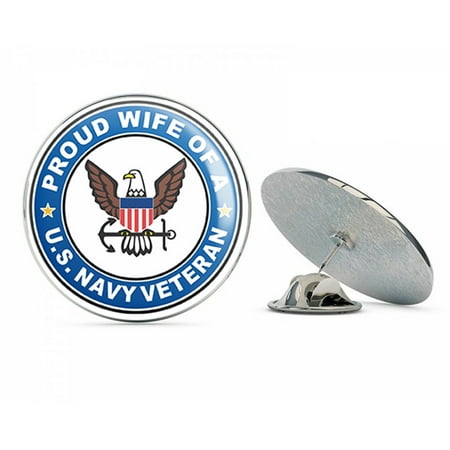 Wife Hat Pin - US Navy Veteran Proud Wife Military Veteran USA Pride Served Gift Metal 0.75