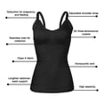 thumbnail image 6 of 1 pcs Women's Maternity Tops Nursing Cami Tanks with Built in Bra Long,black,XL,F78193, 6 of 9