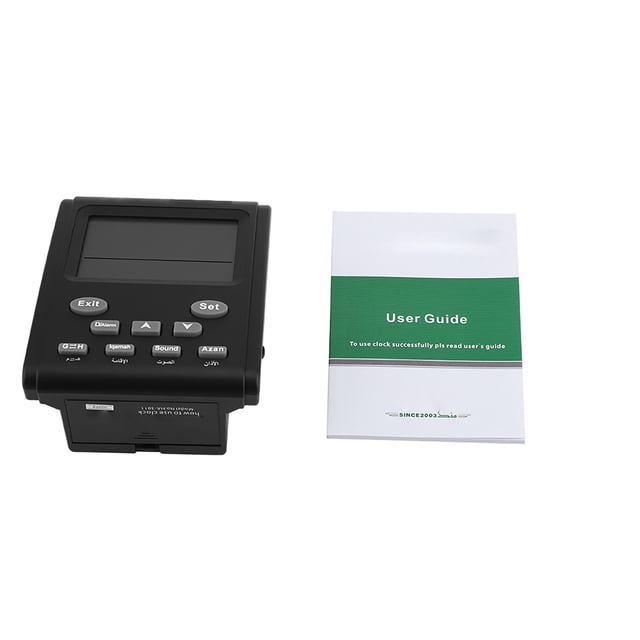 Blantye Réveil numérique Multifonctionnel Horloge Automatique de la Table de Table de prière Musulman Islamique Automatique Noir