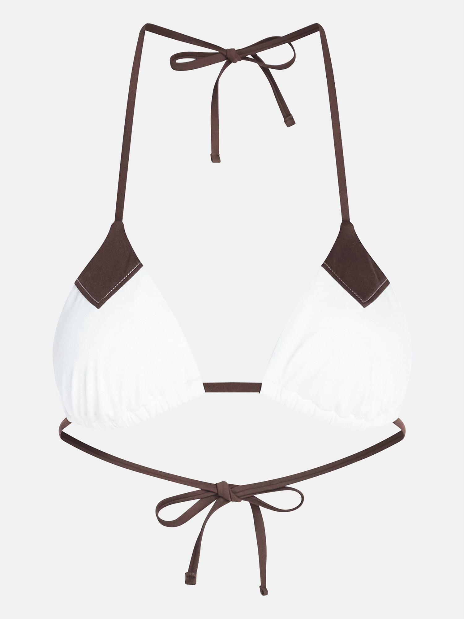 Kacey Lee Women's and Women's Plus Triangle Halter Bikini Top with Seaming, Sizes XS-3X