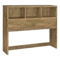 Pemberly Row 49" Wood Queen Bookcase Headboard in Mango Brown