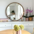 thumbnail image 6 of Mobili Fiver, Olivia Round Mirror, 25.19 in Diameter, Rustic Oak, Made in Italy, 6 of 9