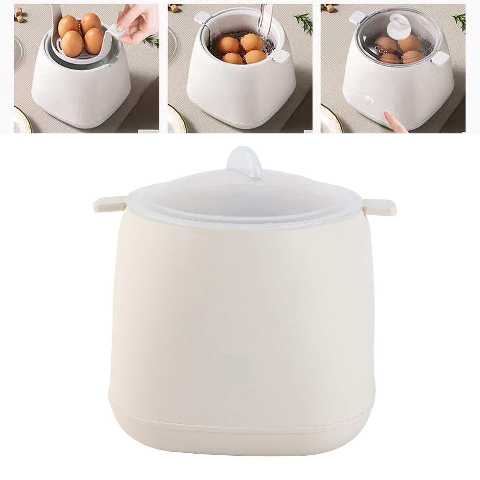 BOKYAN 4‑Egg Electric Poacher with 12‑Hour Timer, 6 Cooking Modes, Steamed Veg Bowl, Dishwasher‑Safe Parts