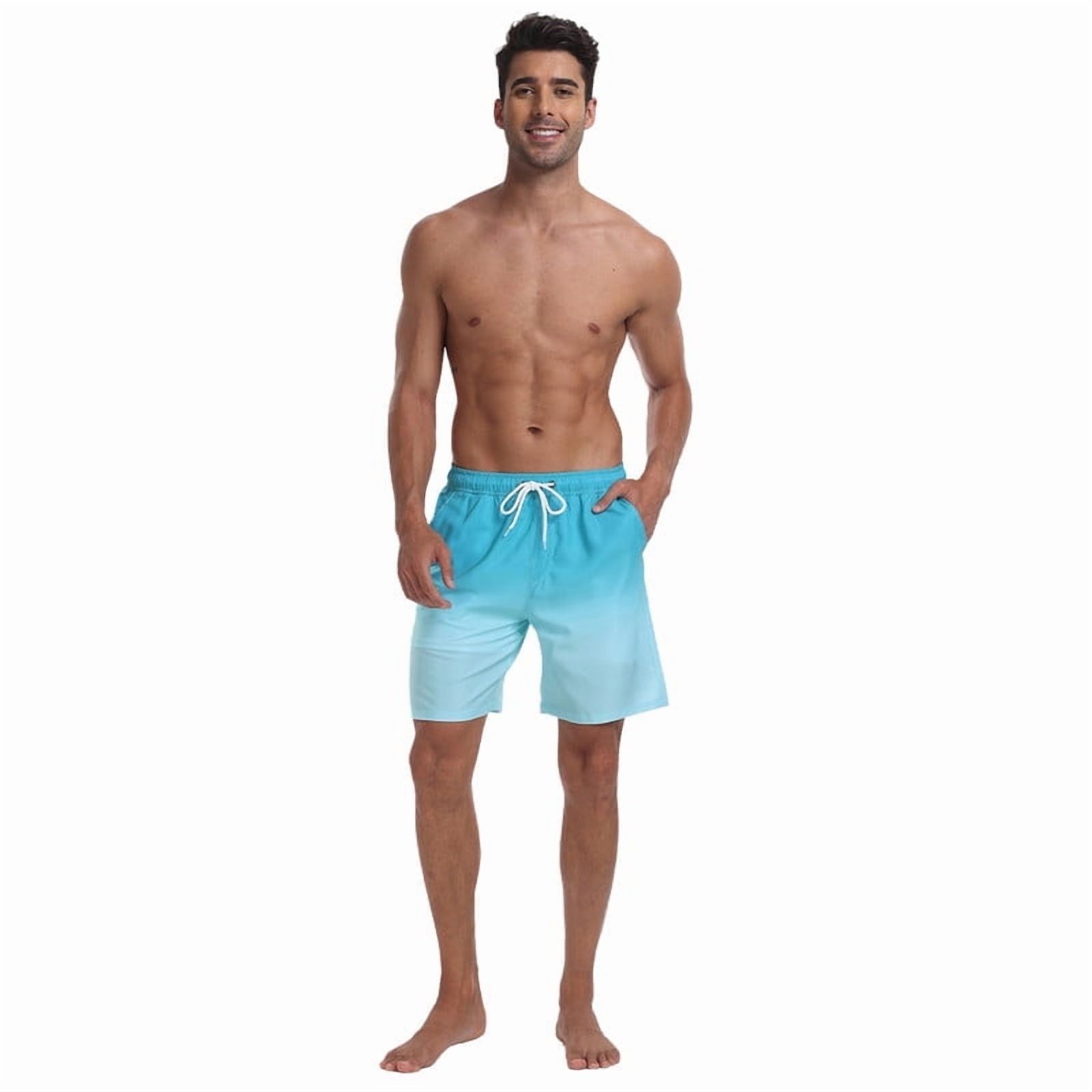 Mowujeit Men's Quick-Dry Swim Trunks, Blue photo 2