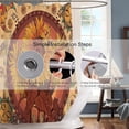 thumbnail image 4 of Shiny Bright Yellow Sun and Moon Shower Curtain,Retro Sunflowers Shower Curtains Sets for Bathroom,Spirituality Art Bath Curtain,Waterproof Fabric with 12 Hooks 72x72 Inches, 4 of 6