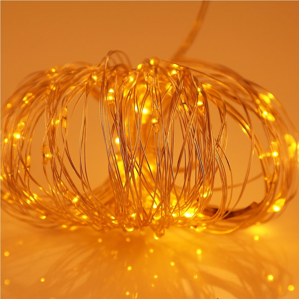 Globe String Lights, 32.8 ft/10m 100 LED 6W Waterproof Fairy Lamp Battery Powered DC 5V Decorative Lights for Bedroom, Patio, Garden, Gate, Yard, Parties, Wedding, Indoor, Outdoor (Warm White)