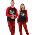 thumbnail image 2 of Jngle-Pijama navideño a juego para pareja, Conjunto de pijama negro con tetas y oropel, bolas y oropel, 2 of 3