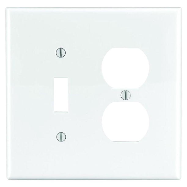Placa de pared Leviton 2 Gang Midway de nailon termoplástico, color blanco