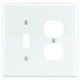 thumbnail image 1 of Placa de pared Leviton 2 Gang Midway de nailon termoplástico, color blanco, 1 of 4