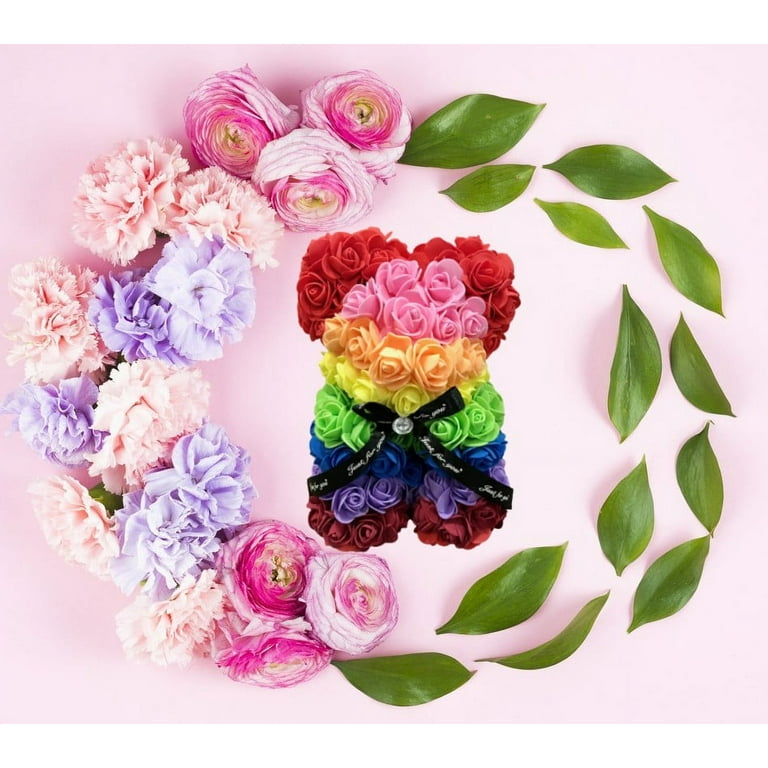 Rose Teddy Bear with Display Box 25 cm Valentine s Day Gift Foam Rose Bear Mother s Day Gift Teddy Gift Rose bears Walmart