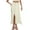 White, variant on Women's Split Midi Skirt Drawstring Elastic Waist Casual Skirt Lightweight Comfort Summer Daywear Office Work Skirt