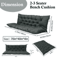 thumbnail image 2 of SDJPOI Porch Swing Replacement Cushion, 4" Thick Waterproof 2-3 Seater Bench Cushion with Backrest, Outdoor Swing Cushions for Outdoor Furniture（Dark Gray,70*40in）, 2 of 6