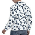 thumbnail image 6 of Wukai Navy Blue Anchor Print Men Hoodies Fleece Sweatshirts Long Sleeve Sweaters Pullover Fall Outfits Winter Clothes-XX-Large, 6 of 7