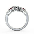 thumbnail image 3 of 0.80 Ct Pear Cut Red Ruby Genuine Diamond Beautiful Eternity Band for Women 14K White Gold Size 4, 3 of 7