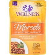 WELLNESS: Morsels Healthy Indulgence Chicken and Salmon Cat Food, 3 oz