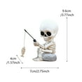 thumbnail image 2 of Comefolife Fishing Skeleton Statue Halloween Decorations, 3.77 Inch Cute Sitting Skull Figurine Shelf Sitter Resin Sculpture for Outdoor Garden Yard Lawn Pond Waterfalls Pool Ornaments, 2 of 6