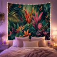 thumbnail image 2 of Tropical Hibiscus and Leaves Tapestry Wall Hanging, 2 of 7