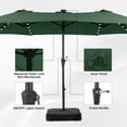 thumbnail image 5 of Autlaycil 15 ft Rectangle Patio Umbrella with Umbrella Base 48 LED lights for Market Patio Solar Umbrella (Green), 5 of 7
