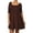 Brown, variant on Women's Plus Size 3/4 Sleeves Babydoll Solid Tunic Top Dress