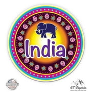 India - 3" Vinyl Sticker - For Car Laptop I-Pad Phone Helmet Hard Hat - Waterproof Decal