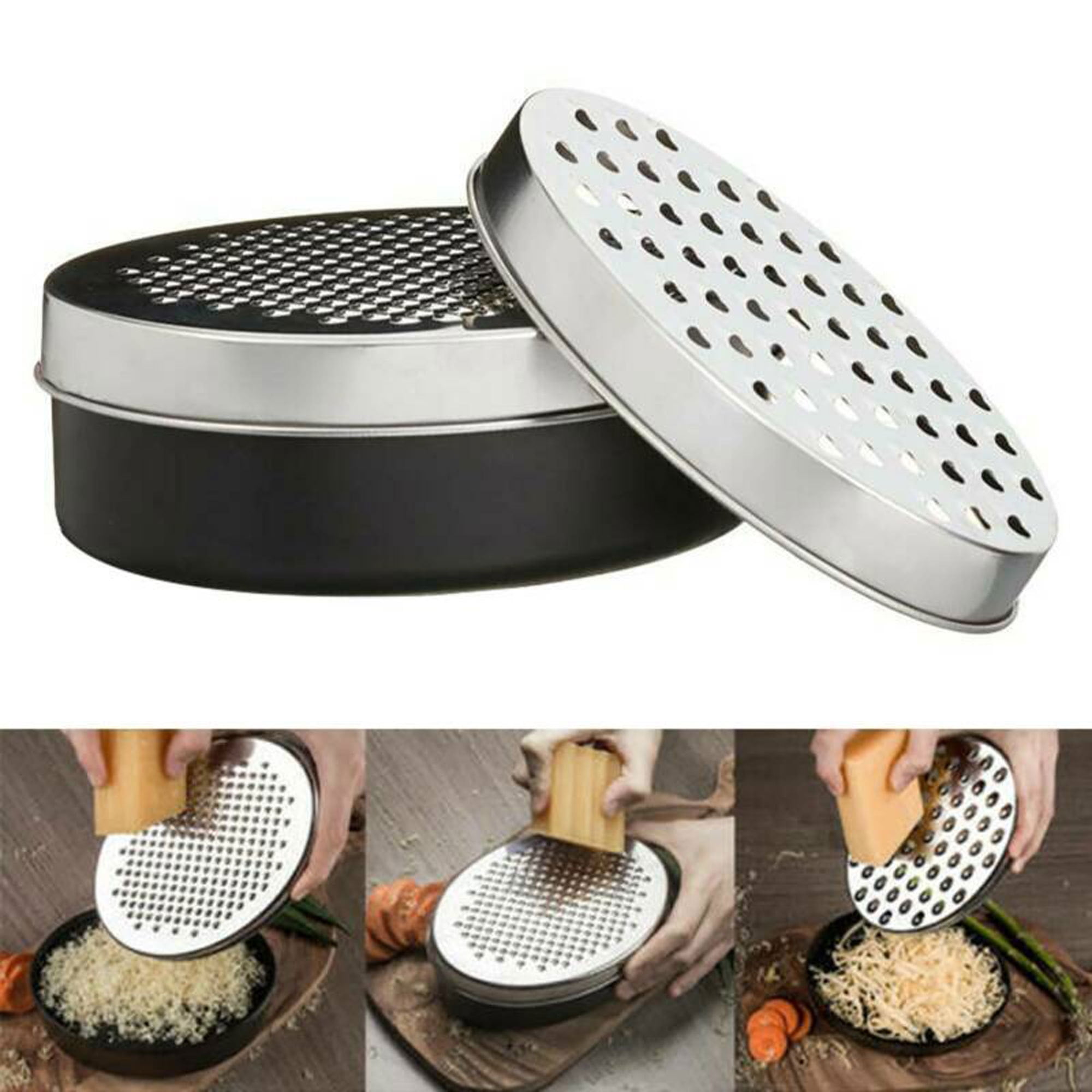 Cheese Grater Slicer Oval Box Vegetables Stainless Steel Fruits w/ Container NEW Cheese Grater Slicer Oval Box Vegetables Stainless Steel Fruits w/ Container NEW