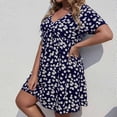 thumbnail image 4 of Drses Summer Dresses for Women 2024 Women's Fashion Casual Comfort Printing Short Sleeve V-Neck Dress Women's Casual Dresses, 4 of 4