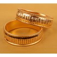 thumbnail image 6 of Sunsoul by Touchstone "Golden Bangle Collection" Indian Bollywood Desire Brass Base Creative Mesh Cut Work Designer Jewelry Bangle Bracelets Set of 2 In Gold Tone For Women, 6 of 6