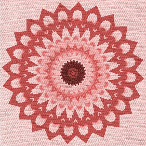 Ahgly Company Machine Washable Indoor Square Transitional Deep Rose Pink Area Rugs, 8' Square