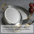 thumbnail image 3 of Stainless steel oval Spanish paella pan, with riveted handles, non-stick cooking pot picnic snack plate pot for home, kitchen, restaurant, 3 of 7