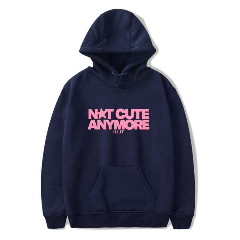 ILLIT merch Not cute anymore Hooded Drawstring Pocket Sweatshirt