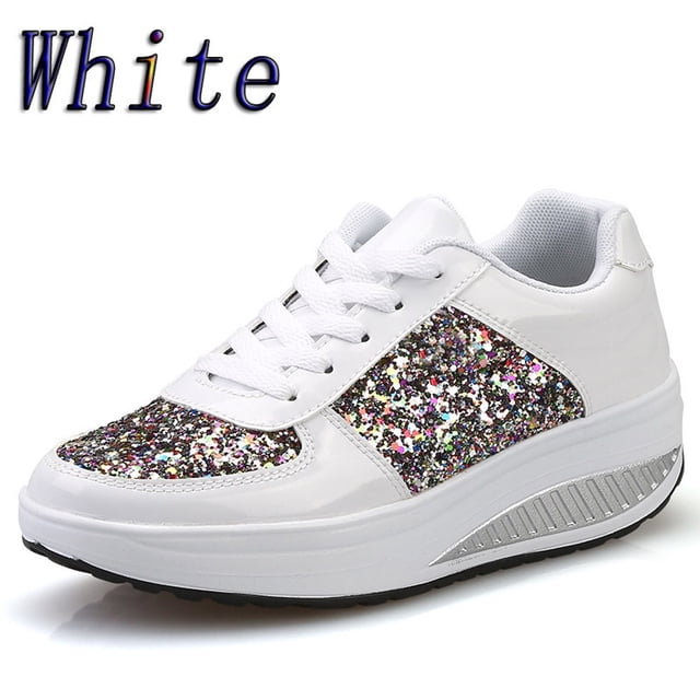 Babysbule Chaussures de Sport pour Femmes Liquidation Espadrilles Compensées pour Femmes Dames Chaussures à Paillettes Mode Chaussures de Sport pour Filles