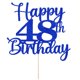 thumbnail image 2 of Topper para pastel Kaoenla Feliz 48.º cumpleaños azul con brillo, 2 of 8