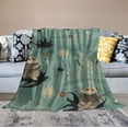 thumbnail image 2 of ARISTURING The Laid-Back Sea Otter Family Green Blue Cute Otters Throw Blankets Super Soft Fluffy Comfortable Flannel Cozy Plush Blanket for Couch Bed Travel, 2 of 6