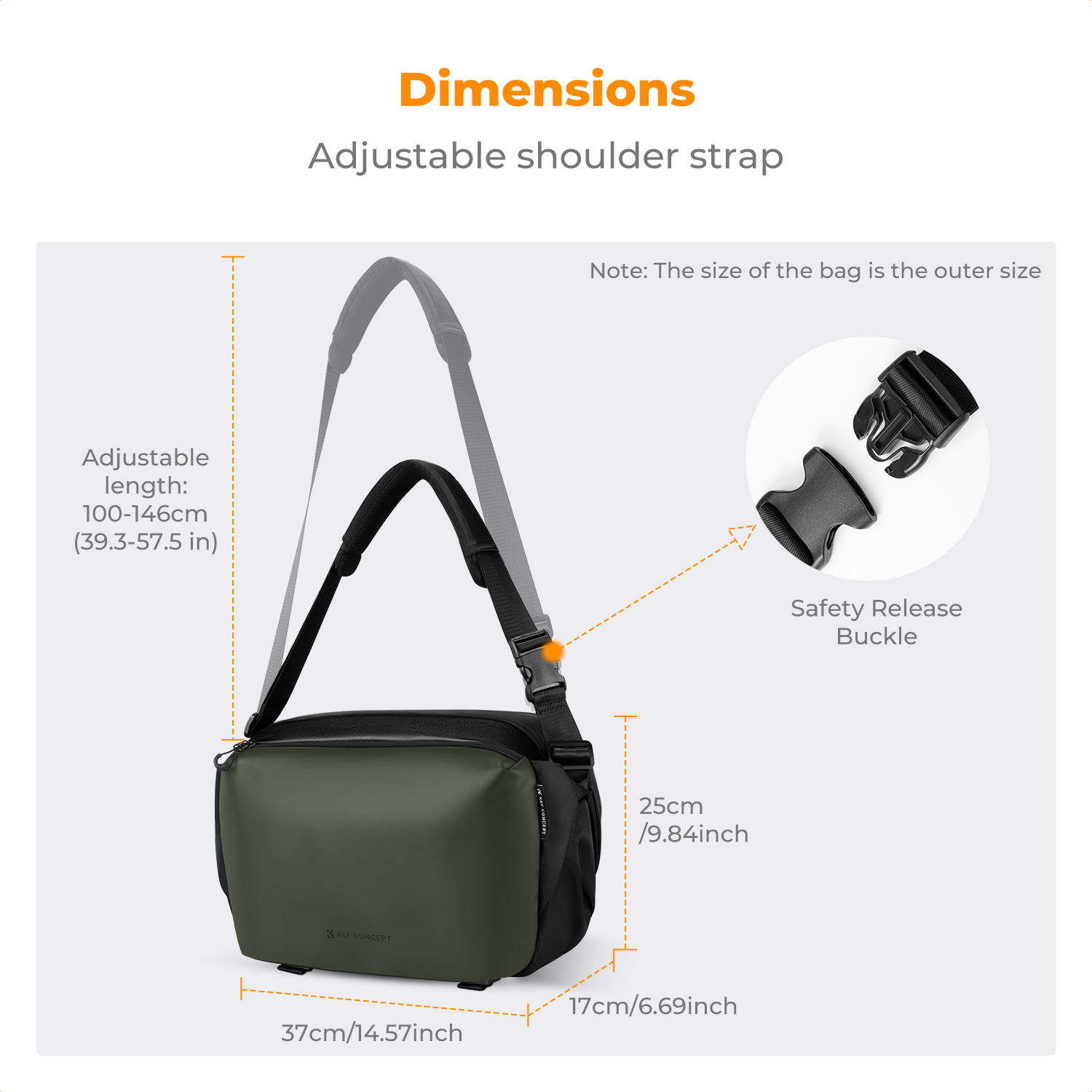K&F CONCEPT 2 in 1 Sling Bag 12L Everyday Shoulder Bag & Multifunction Photography Crossbody Camera DSLR Backpack Portable Bag, Green