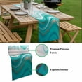 thumbnail image 5 of Teal Waves Abstract Table Runner - 120 Inch Long, Kitchen Dining Table Runner Dresser Scarves, Gradient Fluid Water Ripple Farmhouse Decor for Coffee Tables Wedding Party Banquet, 5 of 8