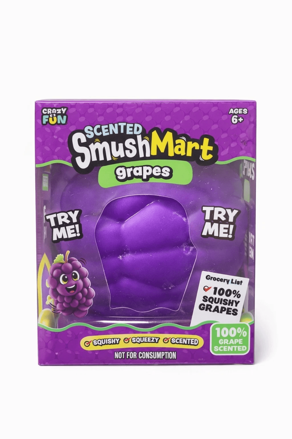 Scented Grapes Jumbo Viral Squishy 6" Purple Grape Slow Rebound Stress Relief Fidget Toy , Gaint Fruit-Shaped Sensory Toy for Kids Adults Party Favors