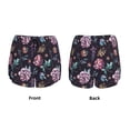 thumbnail image 3 of Balery Roses Flowers Pattern Women's Running Shorts with Liner 2 Pockets Elastic Workout Athletic Gym Yoga Shorts-Small, 3 of 7