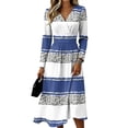 thumbnail image 2 of BOMYJESK Summer Dresses for Women 2026 Hugging Slim Beach Sexy V Neck Midi Dress Elegant Formal Lightweight Breathable Dress Blue S, 2 of 3