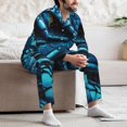thumbnail image 7 of Sikiie Blue Viper Snake Closeup Face Mens Pajama Set, Soft Warm Long Sleeve Sleepwear, Cozy Button-Down Pjs for Men-X-Large, 7 of 7