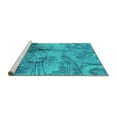thumbnail image 2 of Ahgly Company Machine Washable Indoor Rectangle Oriental Turquoise Blue Industrial Area Rugs, 7' x 10', 2 of 4