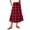 Red, variant on Midi Skirts For Women Drawstring High Waist Tiered Skirt Elastic Buffalo Plaid Print Loose Skirts Flowy A-Line Skirt With Side Pockets Light pink XL