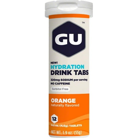 GU Hydration Drink Tabs: Orange, Box of 8 Tubes