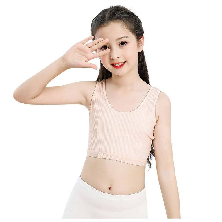 Women's Cotton Underwear Tube Top Teen Girls Invisible Strapless Bra  Detachable Chest Pad Bra Children Breathable Lingerie