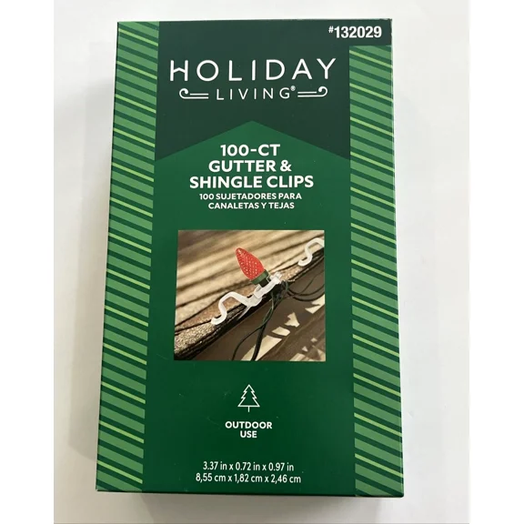 STARLIGHT- Holiday Living 100 Christmas Light Holders Gutter & Shingle Hangers Roof Clips